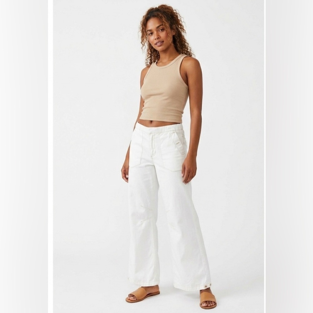 We The Free Free People Full Effect Wide Leg Utility Pants White XS